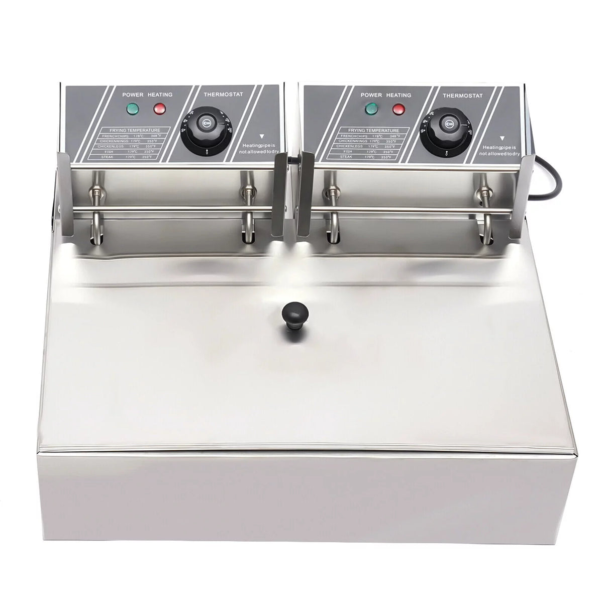 12.9QT 5000W Stainless Steel Dual Tank Deep Fryer J684