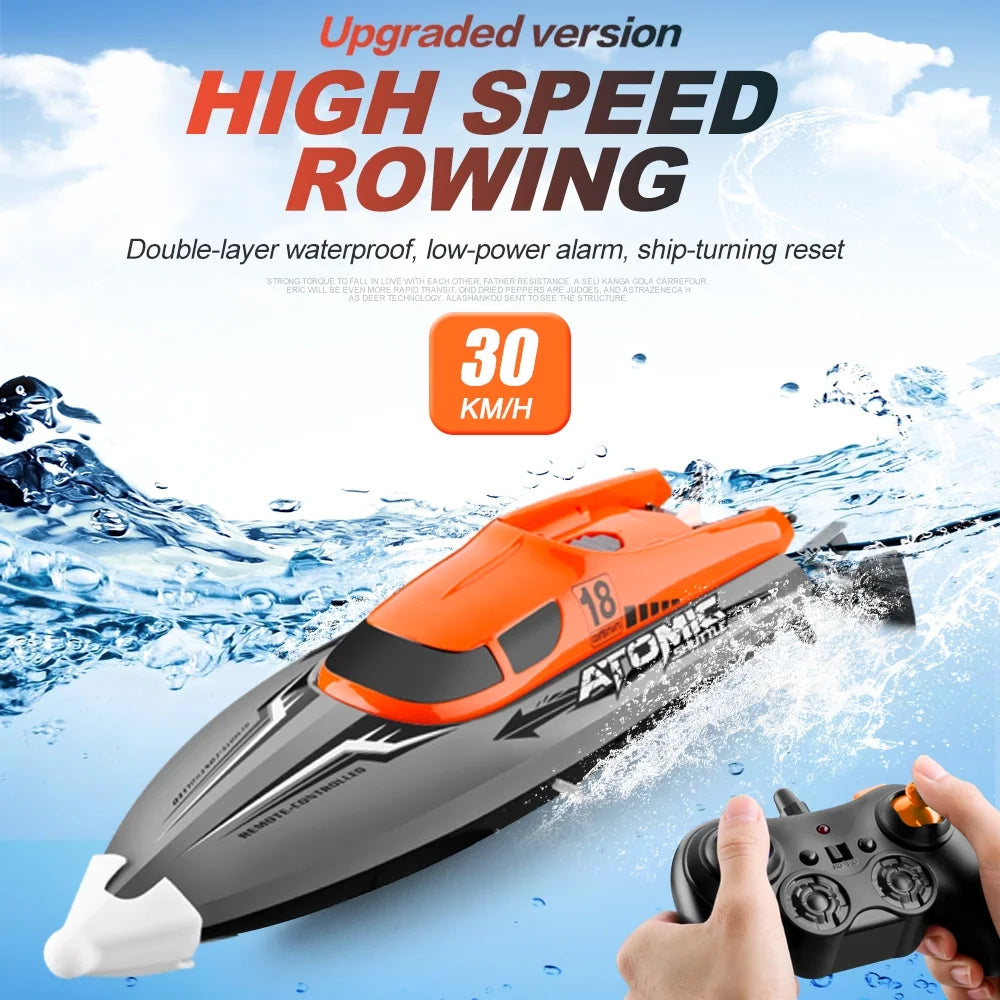 RC Boat 30KMH High Speed IPV7 Waterproof 2.4GHz 4 Channel Racing Boat G1303
