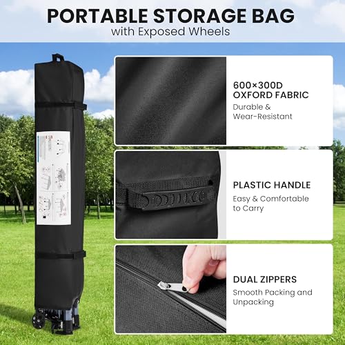 10x10 Pop-up Canopy Tent with Carry Bag, Black E786