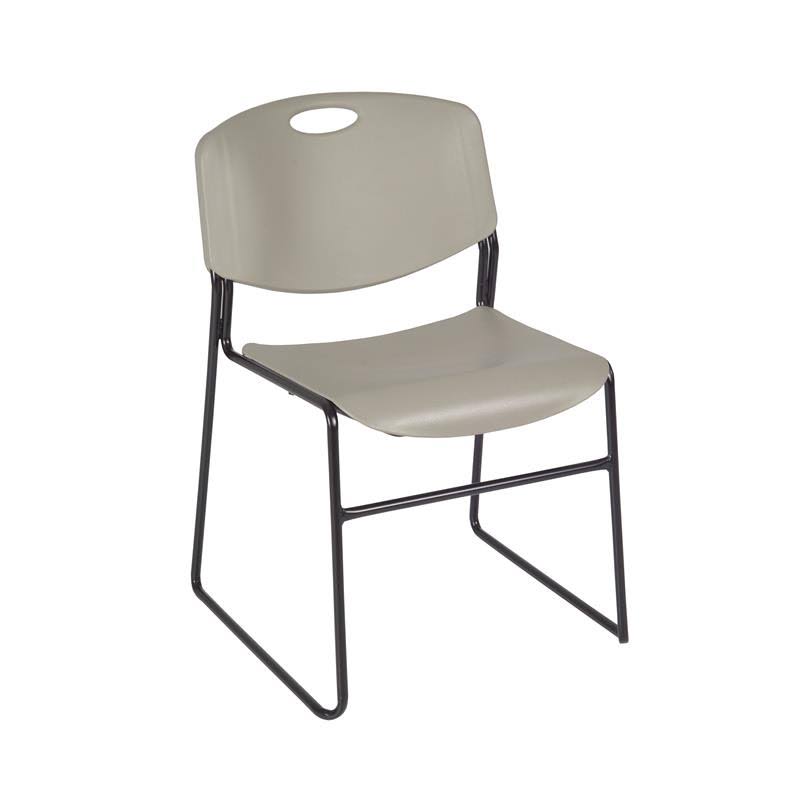 Grey Round Breakroom Table & 4 Stack Chairs O4520