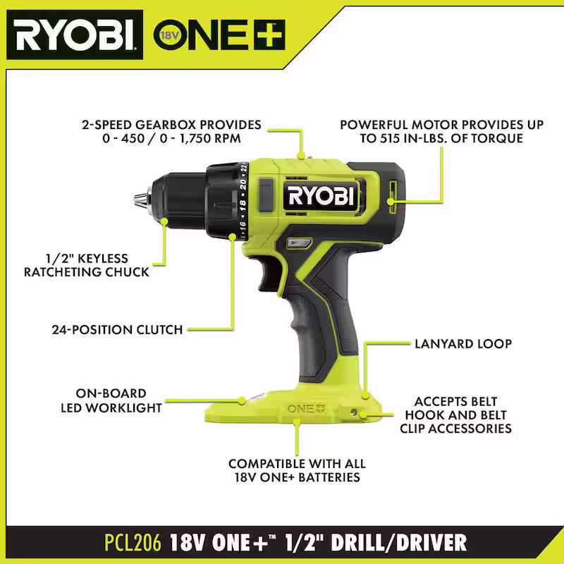 18V Cordless 4-Tool Combo Kit with Battery, Charger, and Rolling Tool Box B891414