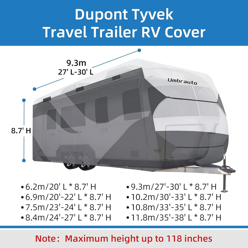 RV Trailer Cover Fits 27‘ - 30‘ Travel Trailer P4134