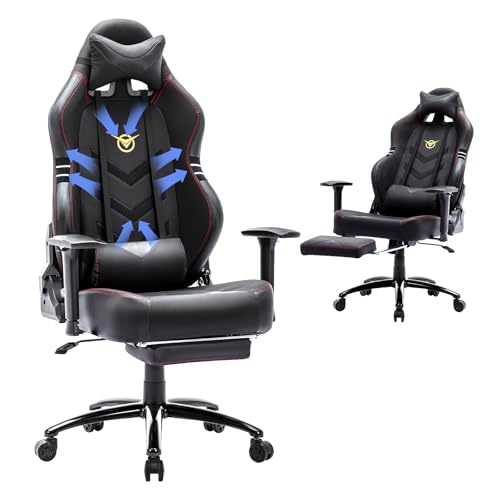 Big and Tall Gaming Chair with Footrest Ergonomic High Back Reclining Y550