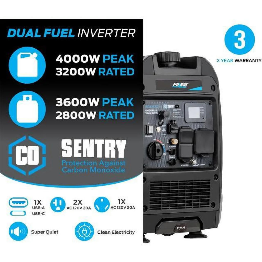 Dual Fuel 4000W Inverter Generator S659040