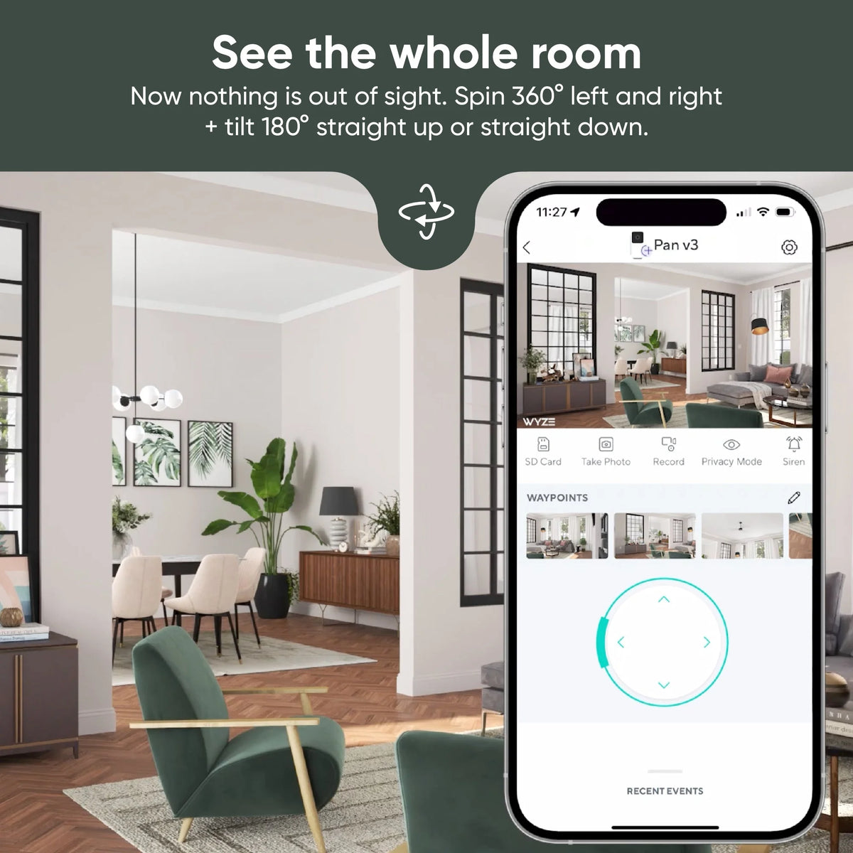 Indoor/Outdoor 1080p Pan/Tilt/Zoom Wi-Fi Security Camera with Color Night Vision, White Q757