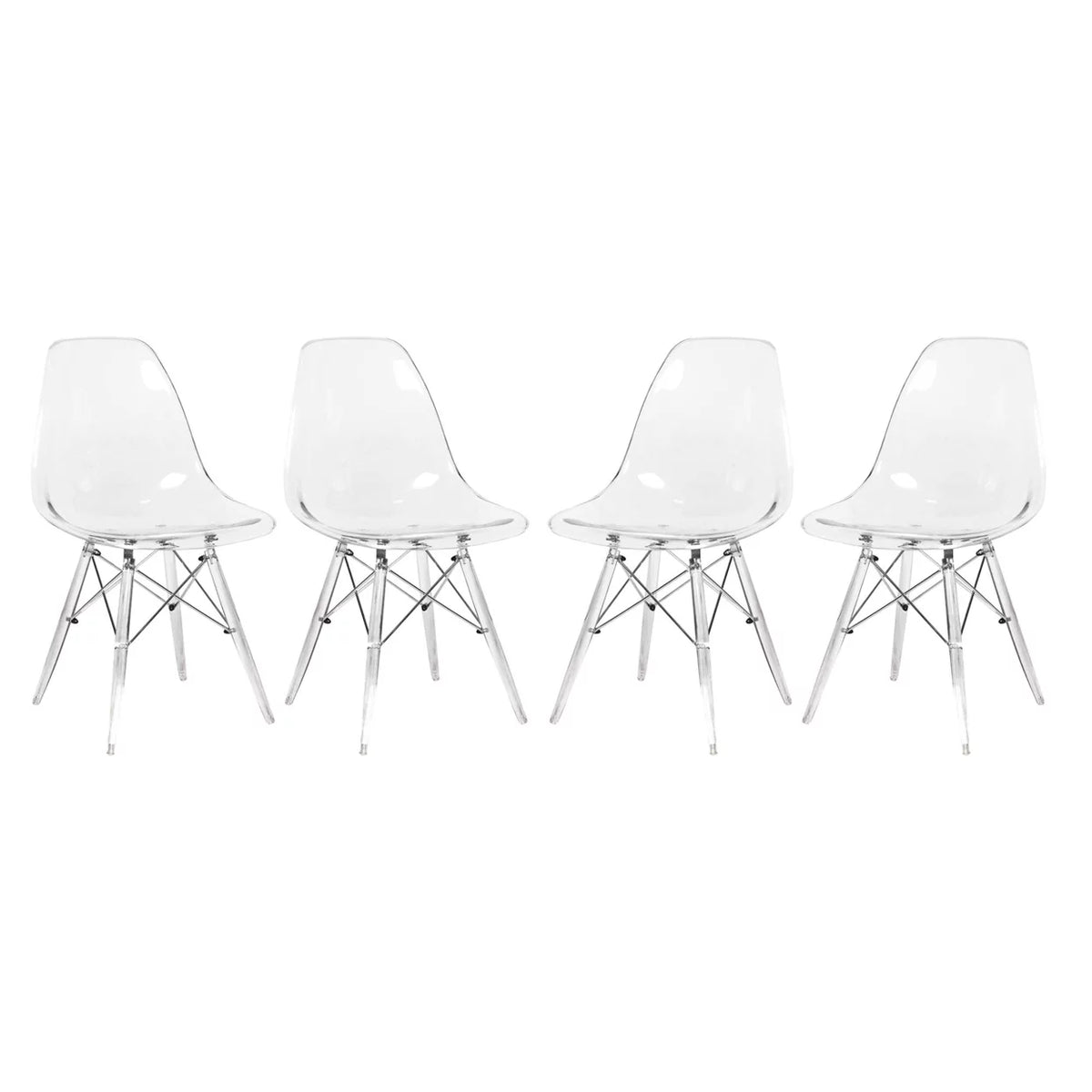 Clear Molded Side Chair Set of 4 P65580
