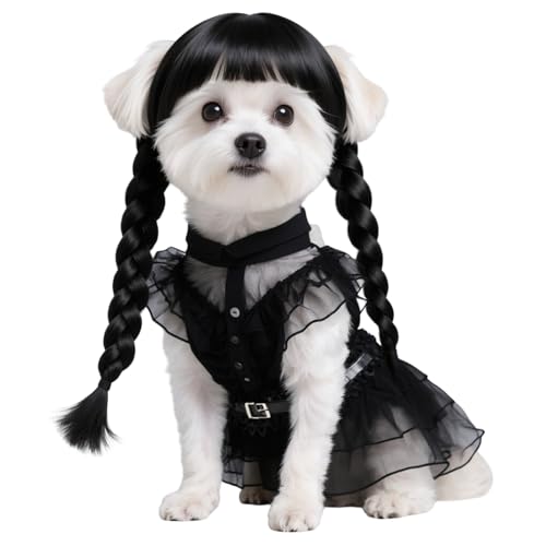Black Dog Costume with Wig and Belt H813225