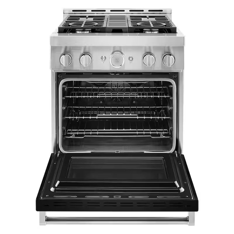 4.1 cu. ft. Smart Gas Range with Self-Cleaning and True Convection in Imperial Black X941
