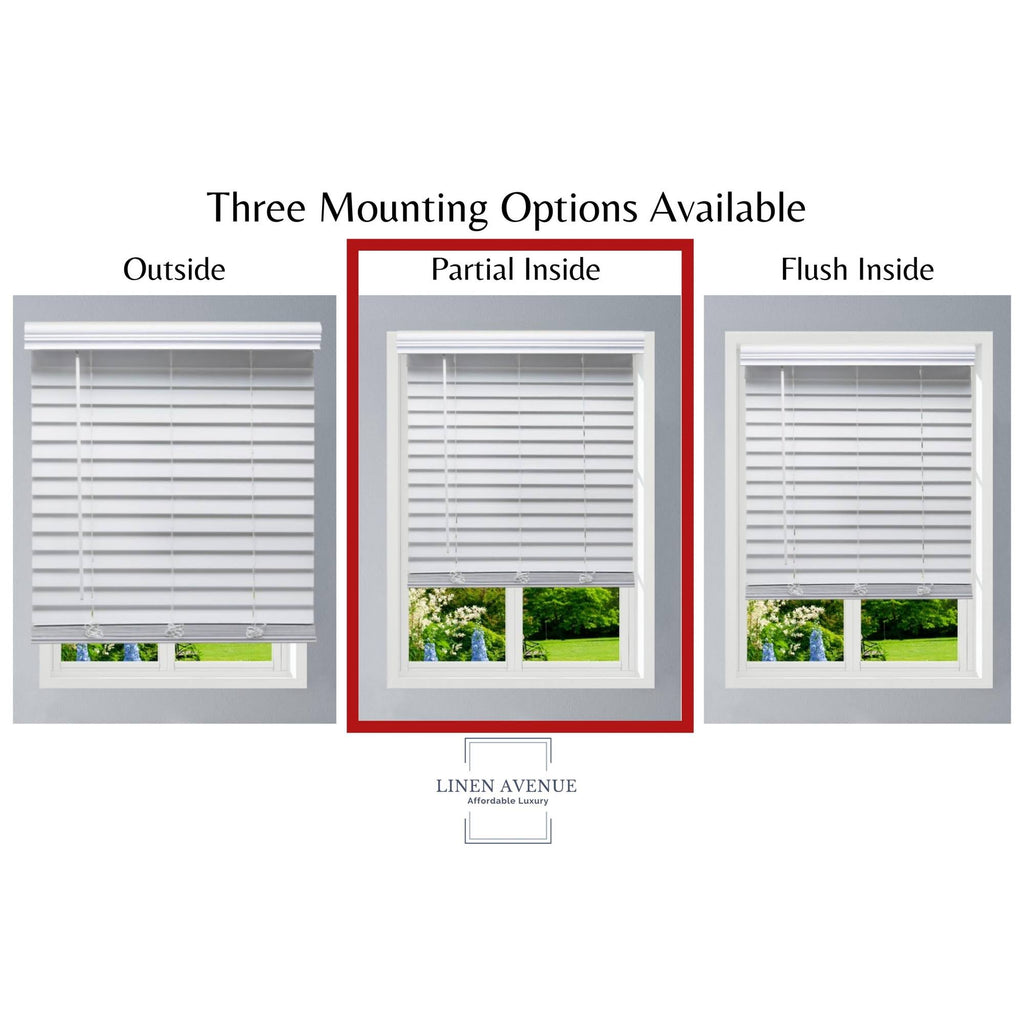 White Cordless Faux Wood Blind O746