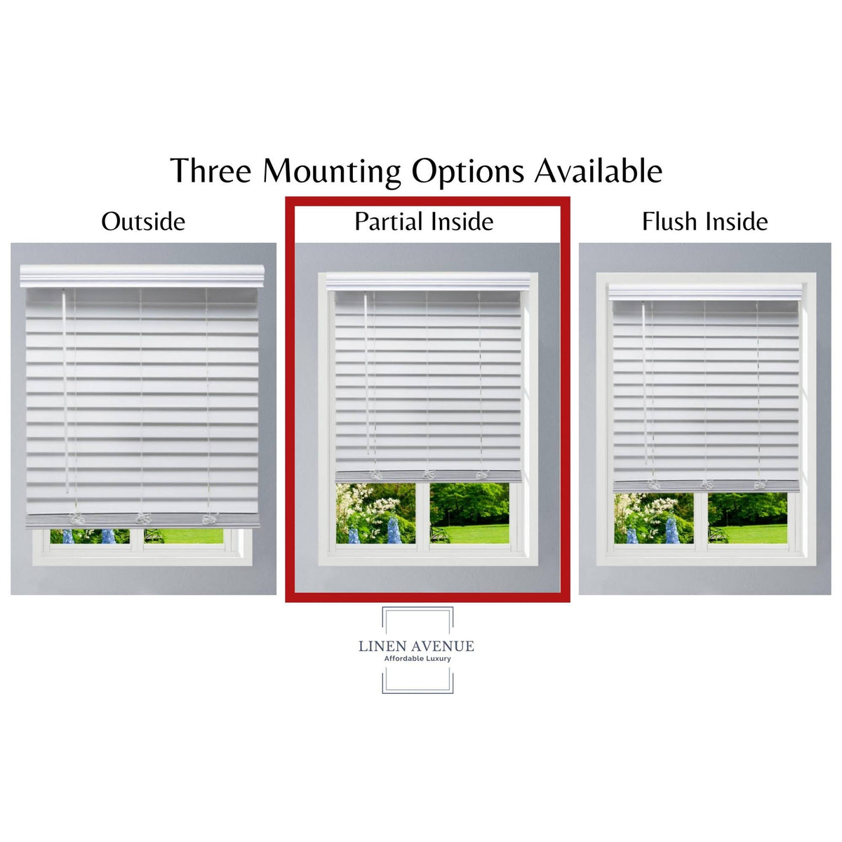 White Cordless Faux Wood Blind O746