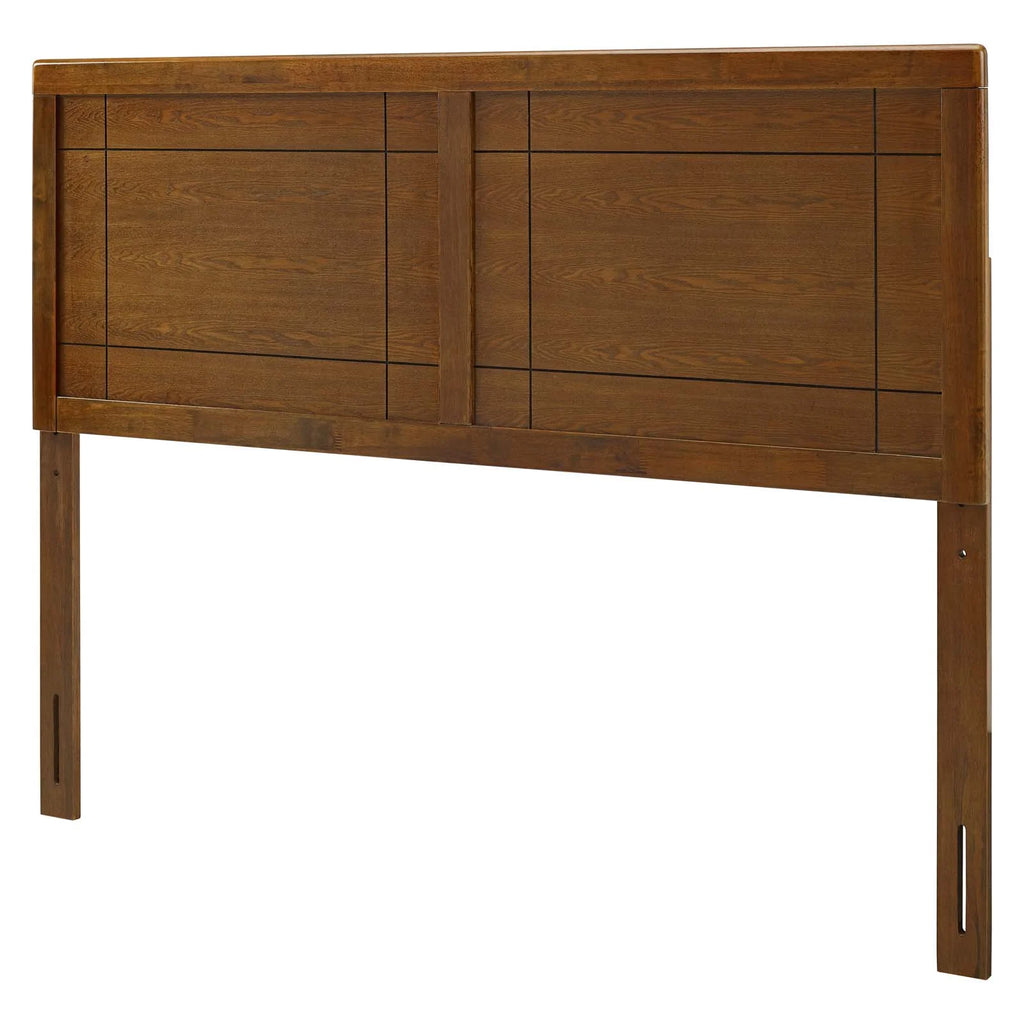 Queen Size Wood Brown Walnut Headboard Y467545