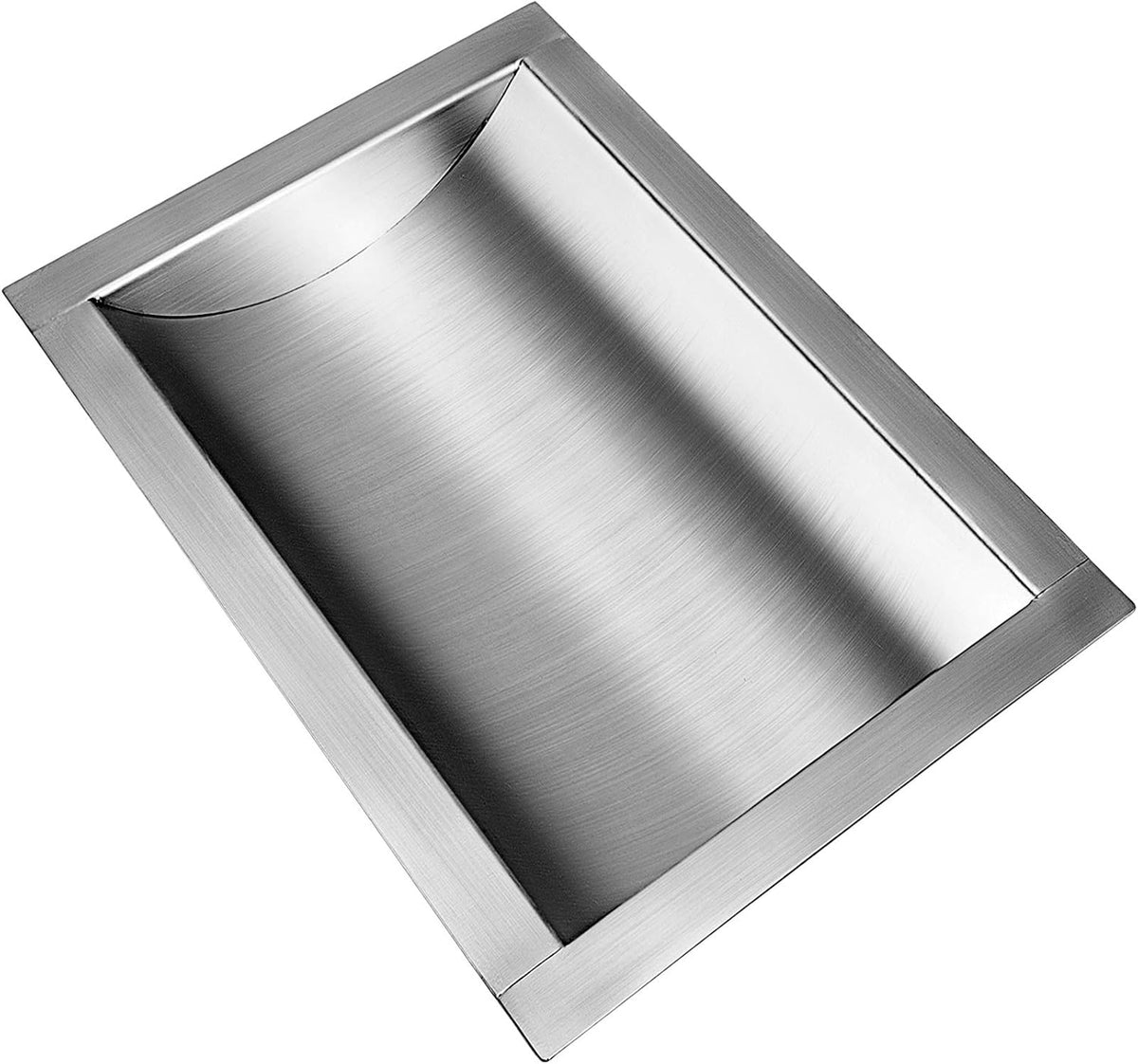 304 Stainless Steel Drop-in Tray 16" Deep x 10" Wide x 1.6" High Brushed Finish D967789