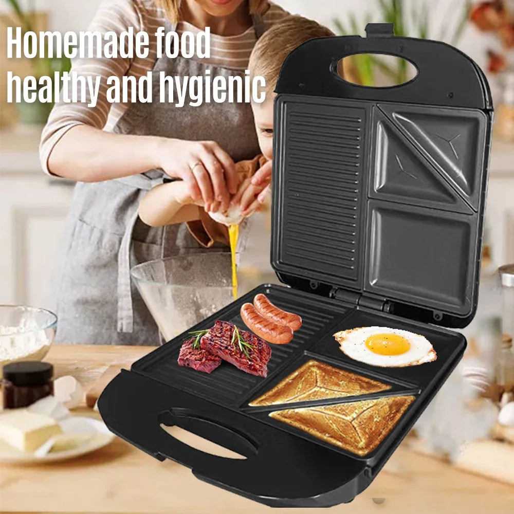 1400W Non-Stick 3in1 Electric Grill Waffle Maker Y605472