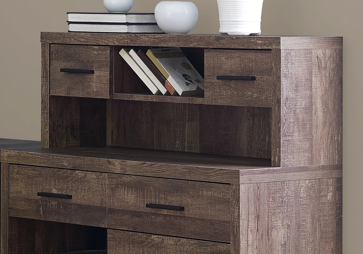 Cedar Brown L-Shaped Computer Desk E403