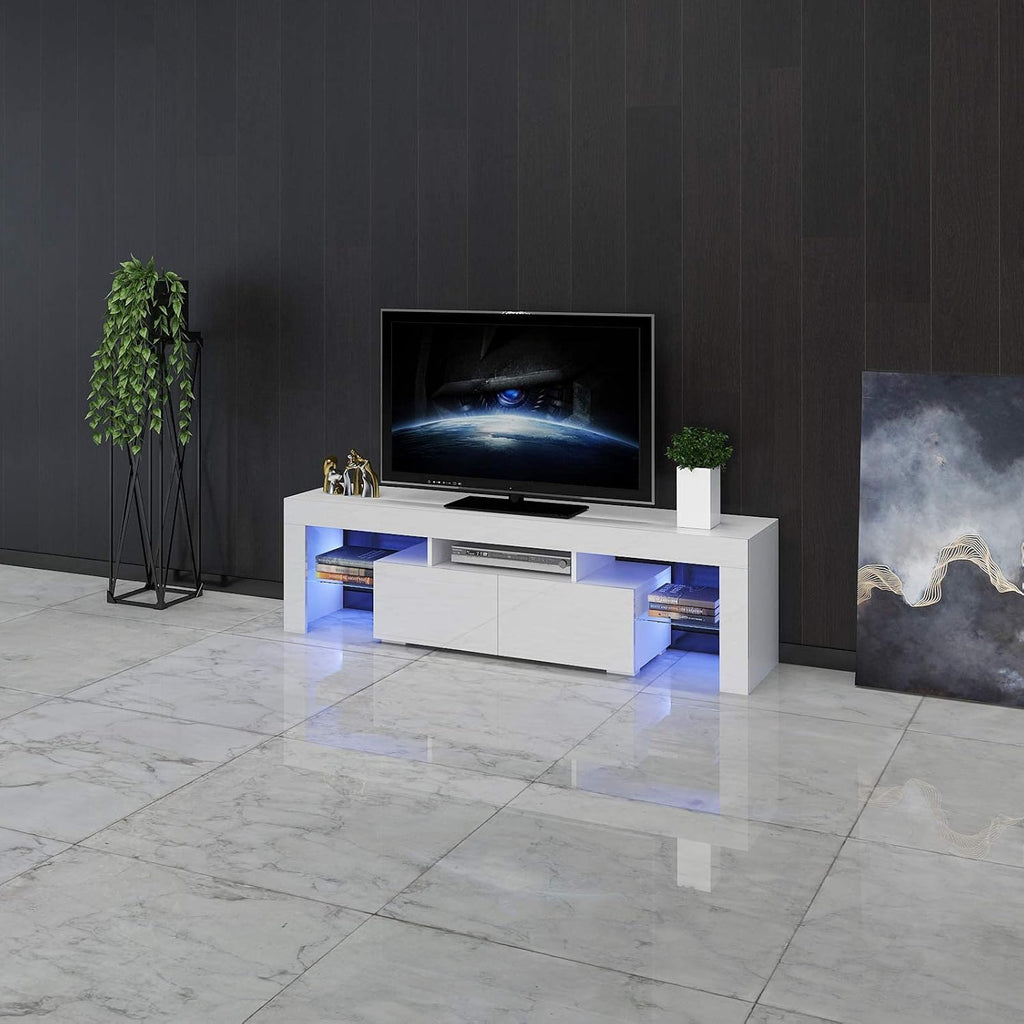 White High Gloss TV Cabinet with Storage and 2 Drawers J34769