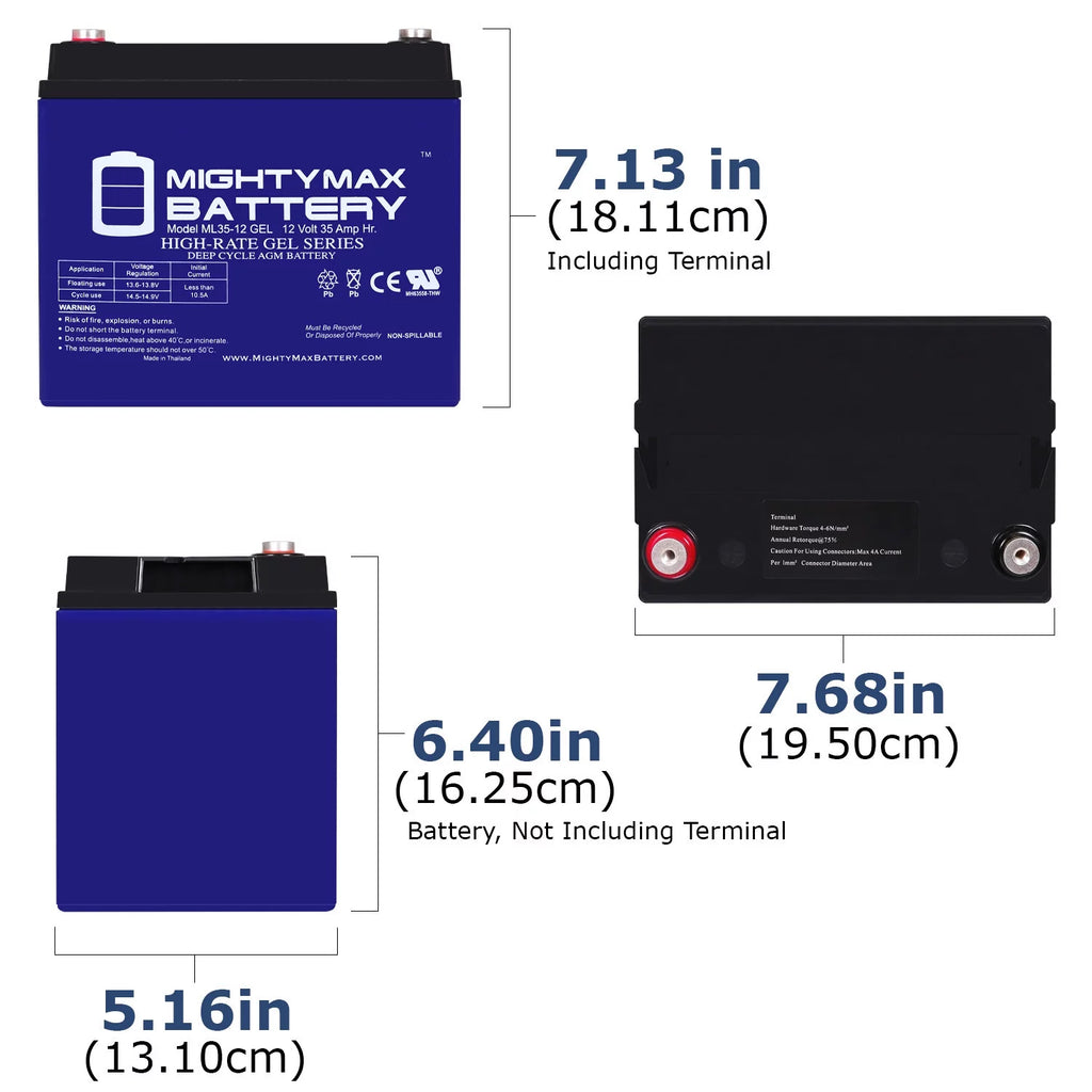 12V 35AH GEL Replacement Battery D328