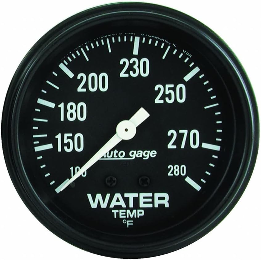 Water Temperature Gauge 2 5/8in Mechanical 100-200 °F Black X54979