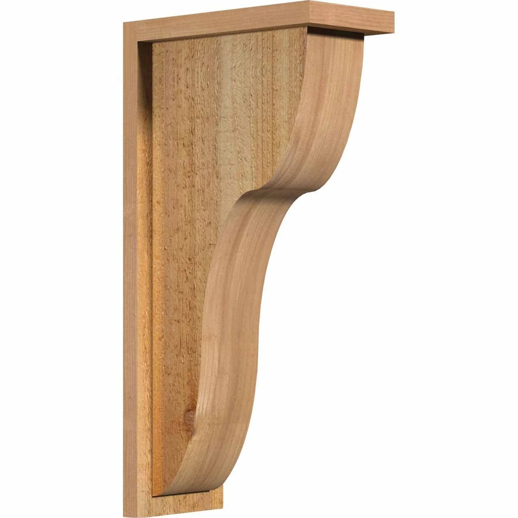 6x22W x 12x22D x 24x22H Carmel Rough Sawn Corbel with Backplate, Western Red Cedar B55958