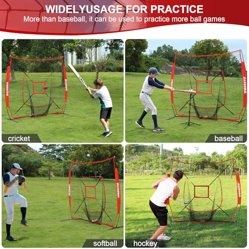 7'×7' Baseball Softball Practice Net with Strike Zone C75291