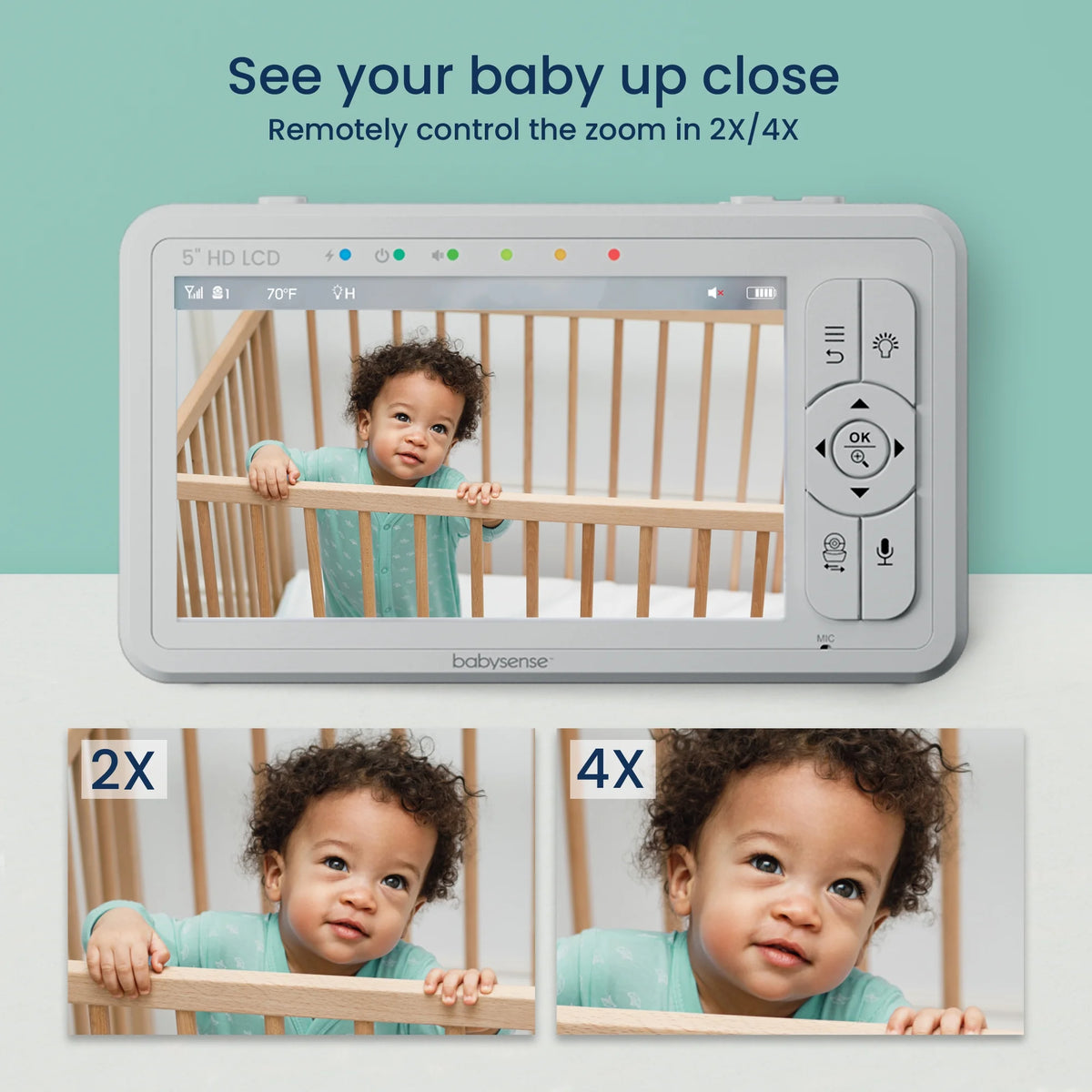 Baby Video Monitor Split Screen 5" HD Display with 2 Cameras O803539