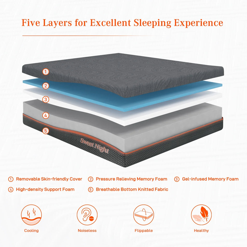 10 Cool Gel Memory Foam Queen Mattress R46689
