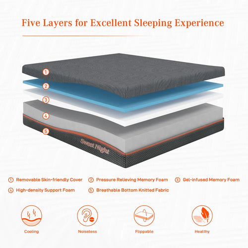 10 Cool Gel Memory Foam Queen Mattress R46689