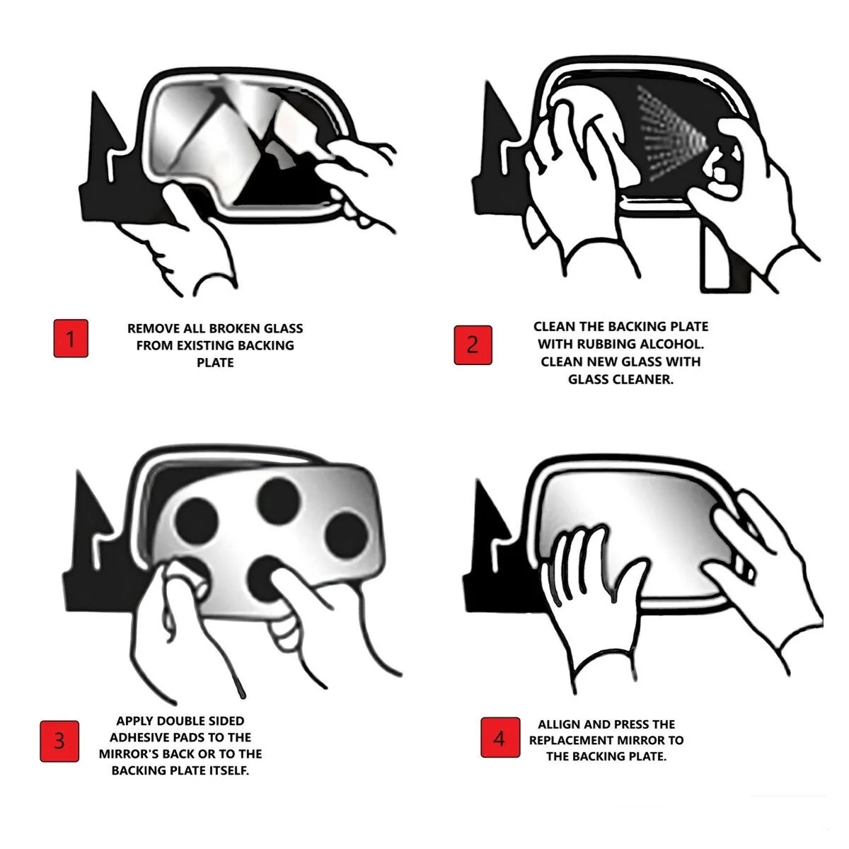 Heated Driver Side Mirror Glass with Adhesive Q8963