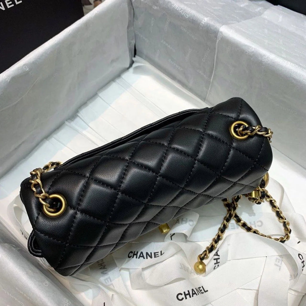 Black Flap Bag D6096