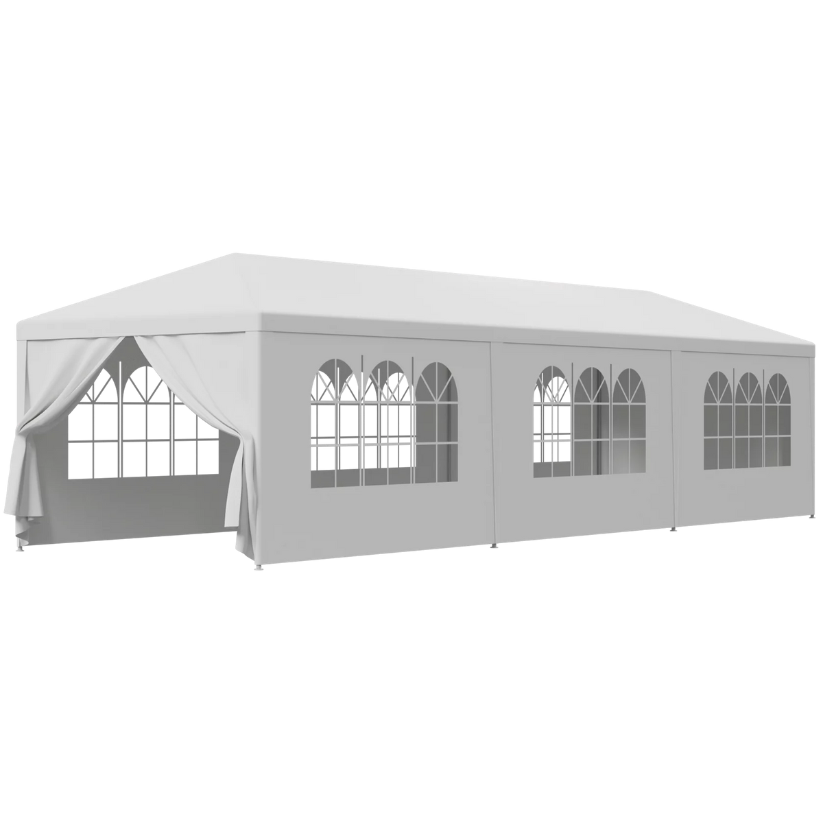 10'x30' White Outdoor Gazebo Canopy Tent with 8 Removable Walls I971