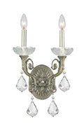 2 Light Crystal Brass Sconce O85545