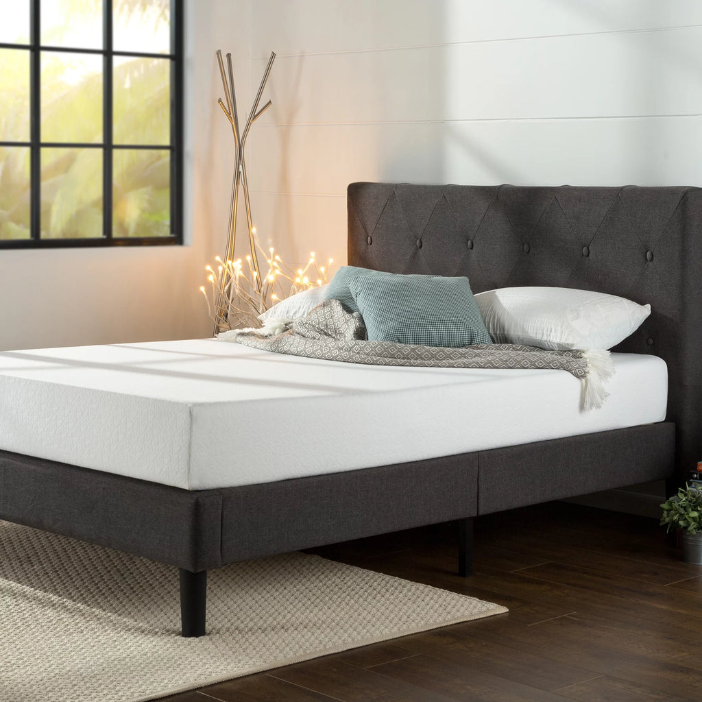 Dark Grey Upholstered Platform Bed X4058