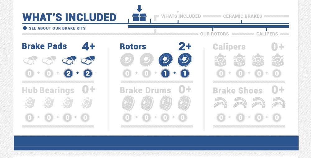 REAR Rotors + Ceramic Brake Pads + Clips C10115
