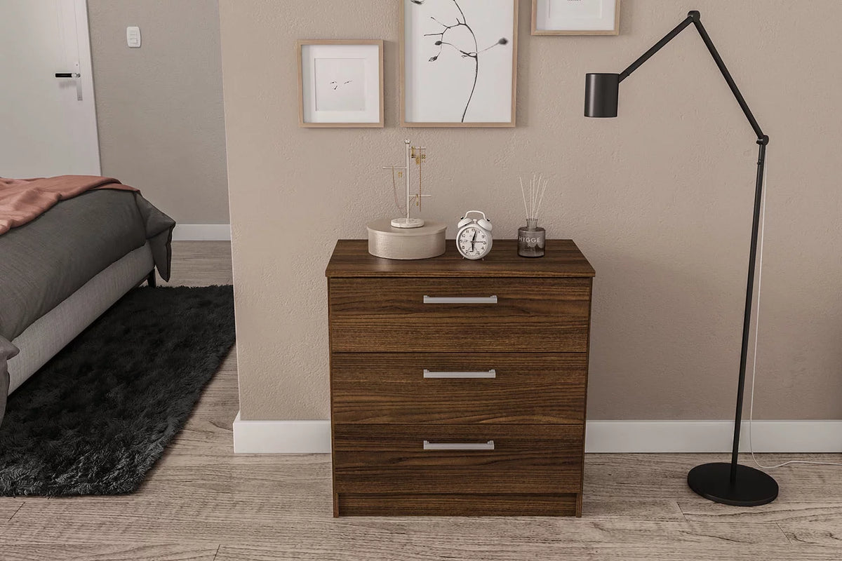 White 3 Drawer Wood Dresser K1732