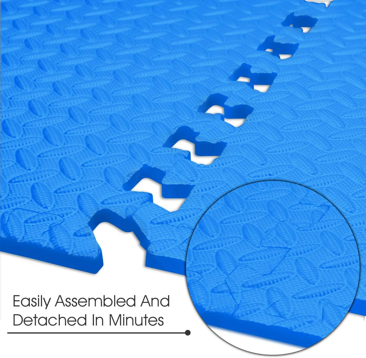 6 pcs Interlocking Exercise Foam Mats 3/8 inch Black N86024
