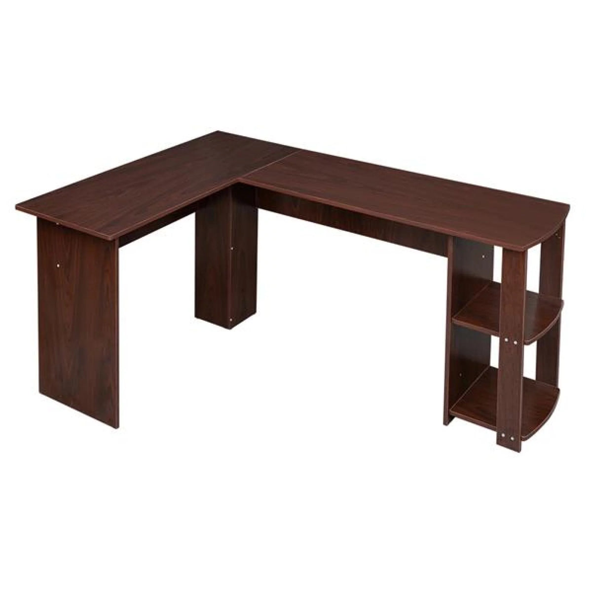 L-Shaped Corner Computer Desk with Bookshelf N1607
