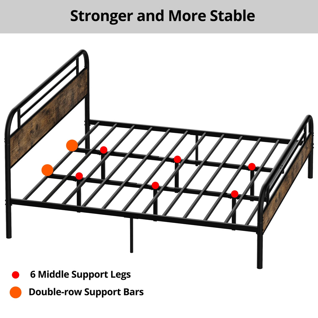 King Platform Bed Frame with Headboard Q75171