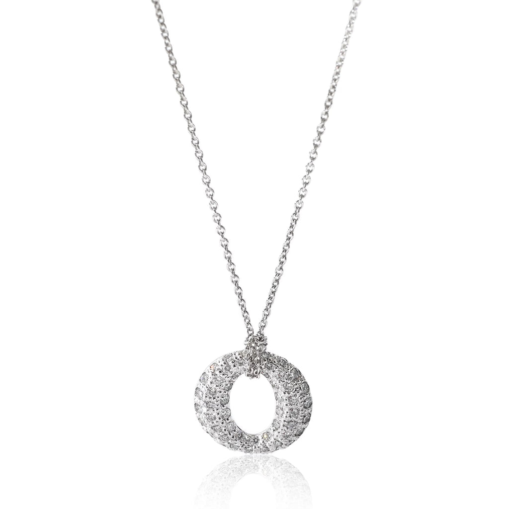 Diamond Circle Pendant in Platinum 0.75 CTW X9521