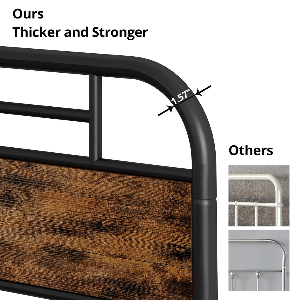 King Platform Bed Frame with Headboard Q75171