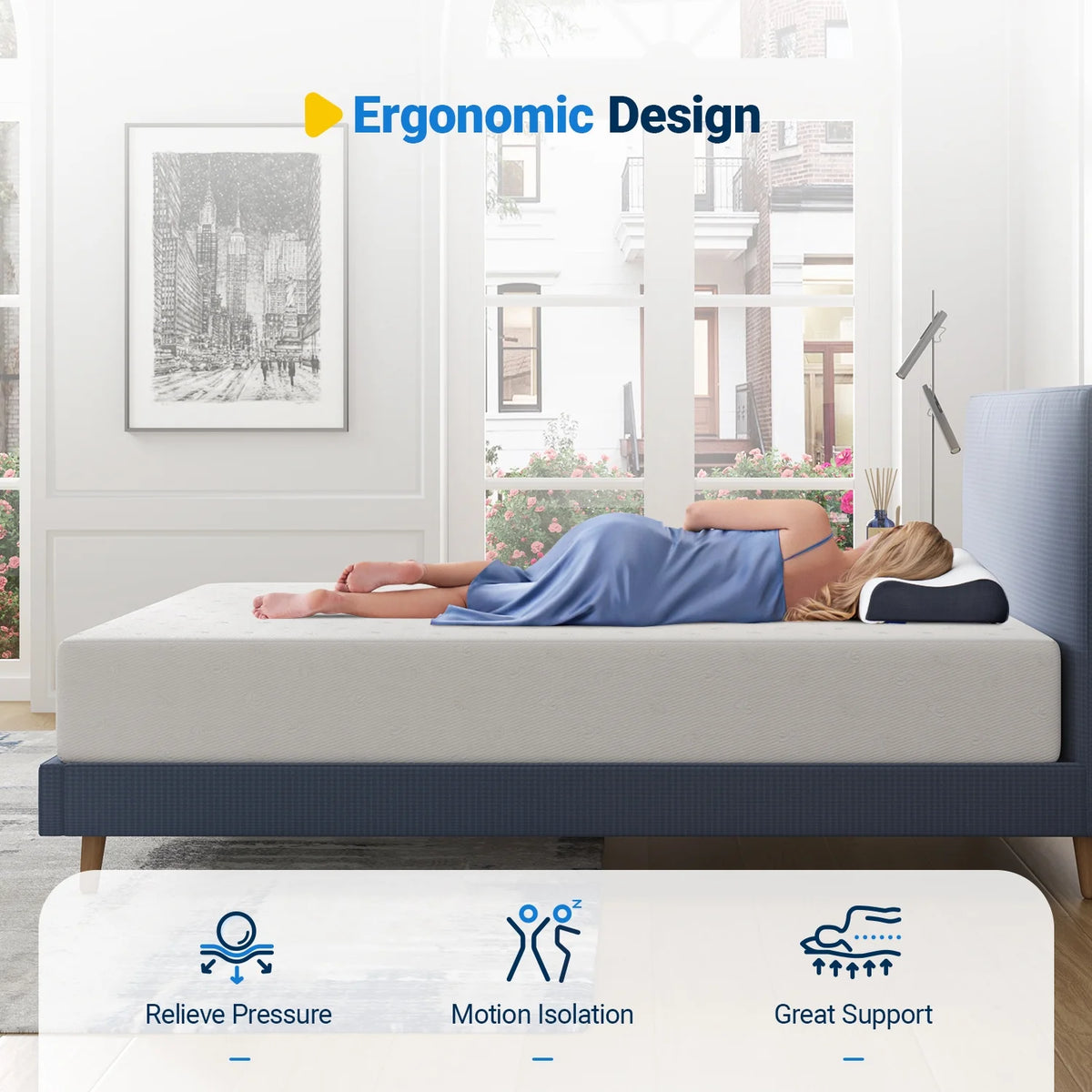 Queen Size Memory Foam Firm Mattress in a Box B969257