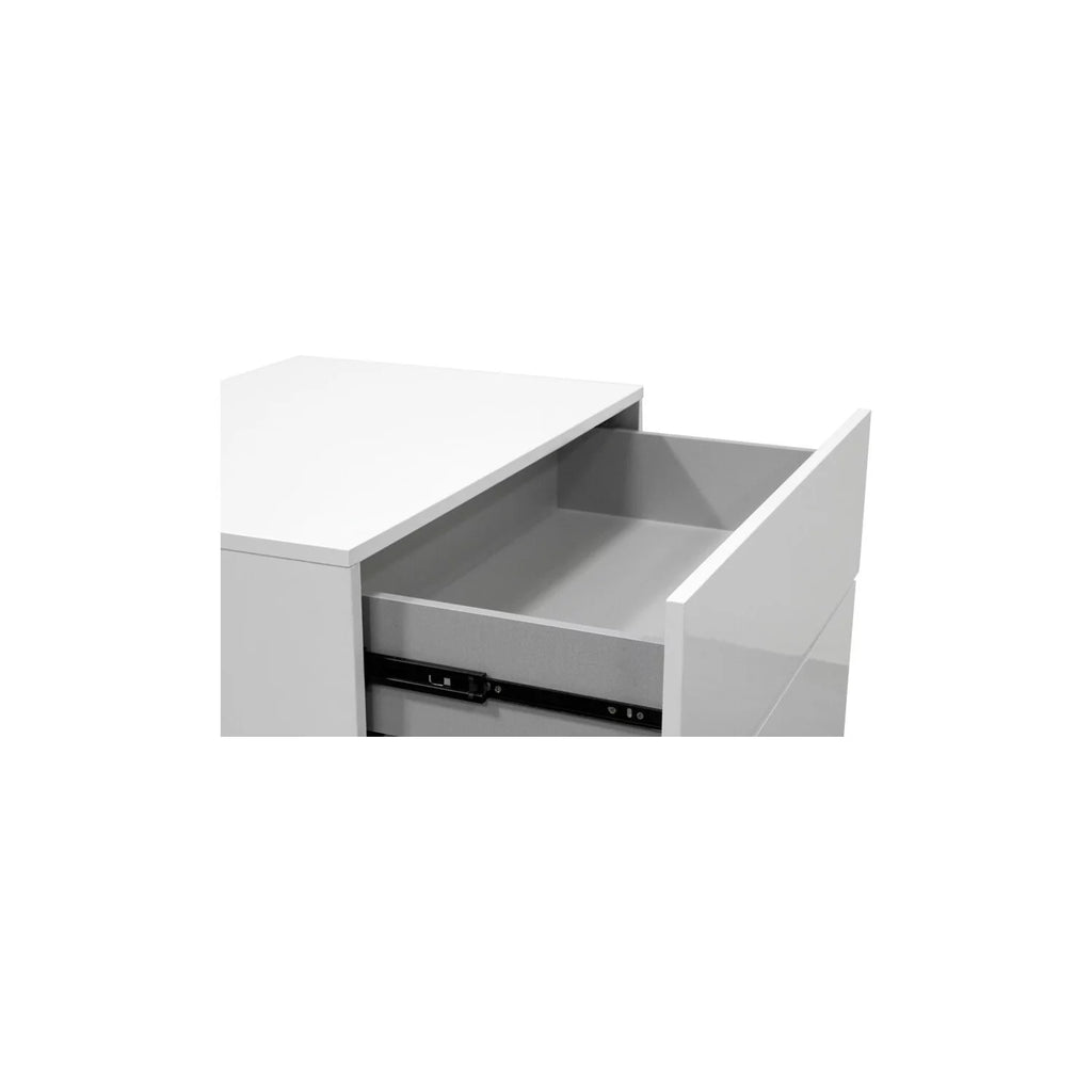 White 5-Drawer Poplar Wood Bedroom Chest O241725