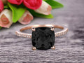 10K Rose Gold Black Diamond Moissanite Engagement Ring C73391