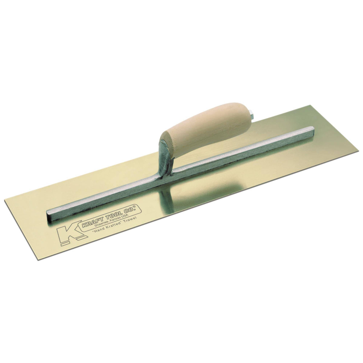 16x22 x 4-1/2x22 Golden Stainless Steel Cement Trowel with Wood Handle T94166