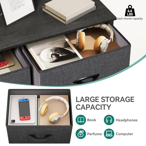 10 Drawer Fabric Storage Dresser with Wooden Top D739