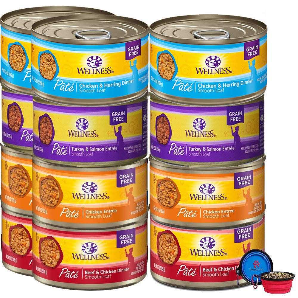 Premium Canned Cat Wet Food Pate 12 Pack 4 Flavor K439633