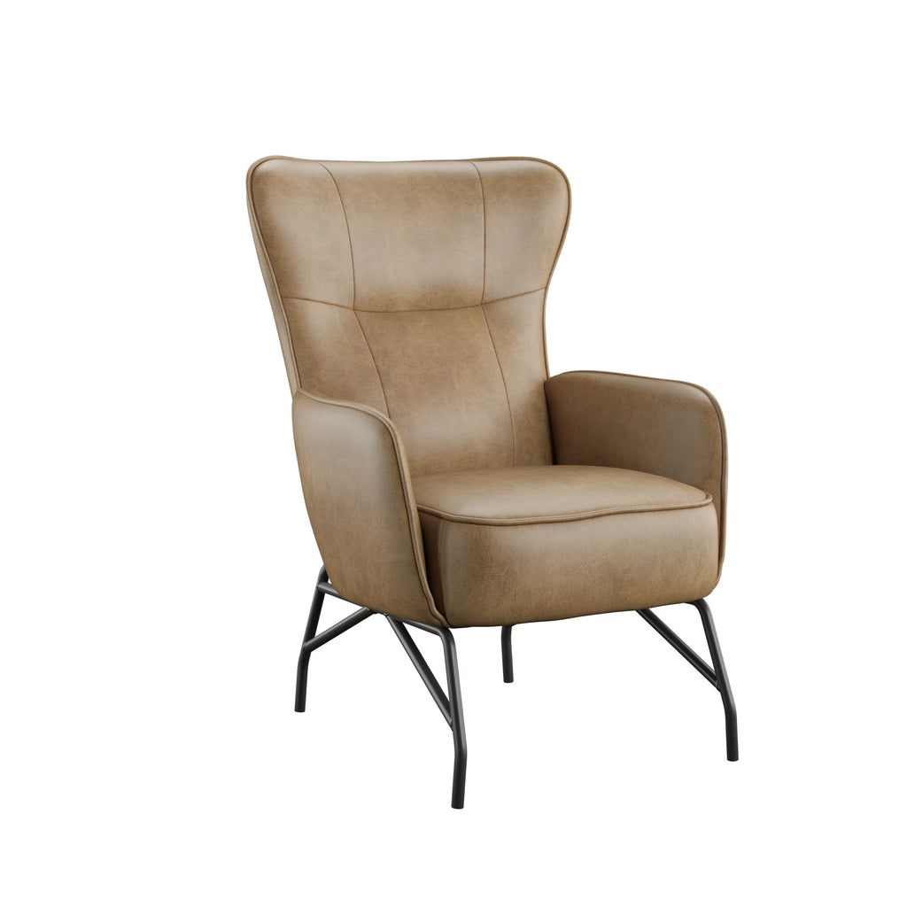 Yellow 27" Accent Chair with Metal Base Y82556