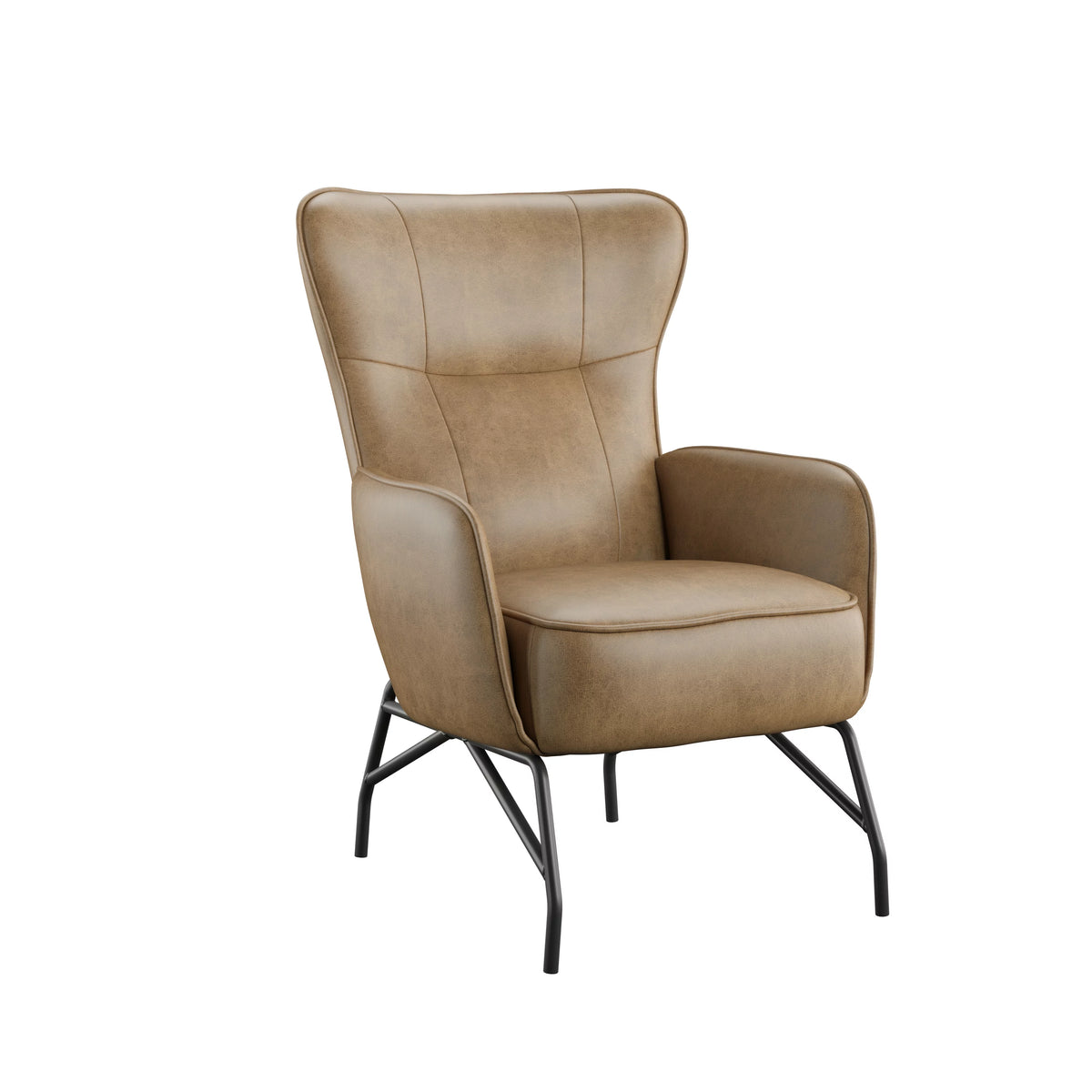 Yellow 27" Accent Chair with Metal Base Y82556
