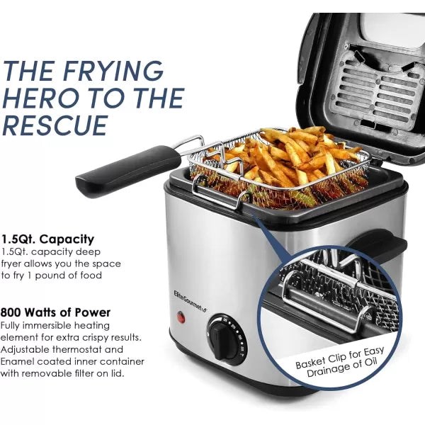 1.5 Qt. Electric Deep Fryer with Removable Basket X7050