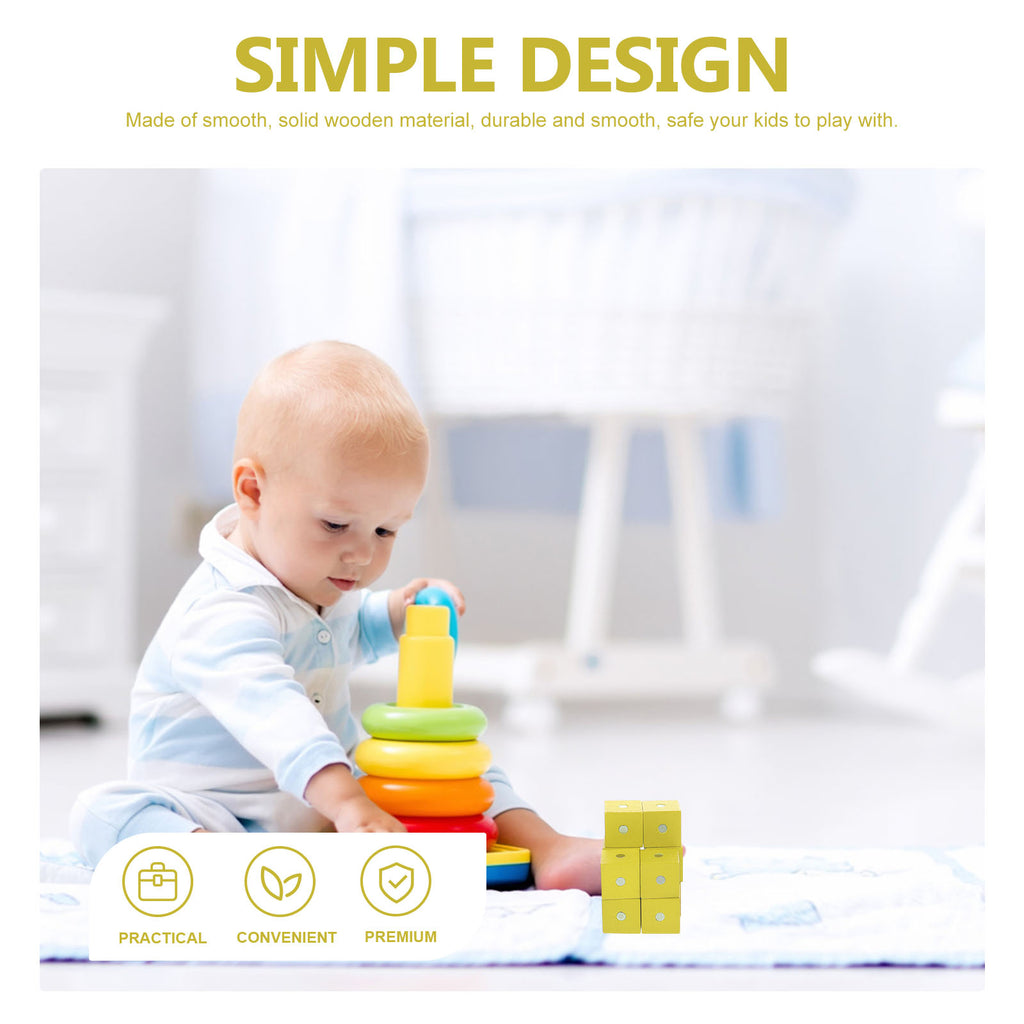 10 Pcs Magnetic Wooden Blocks T568410