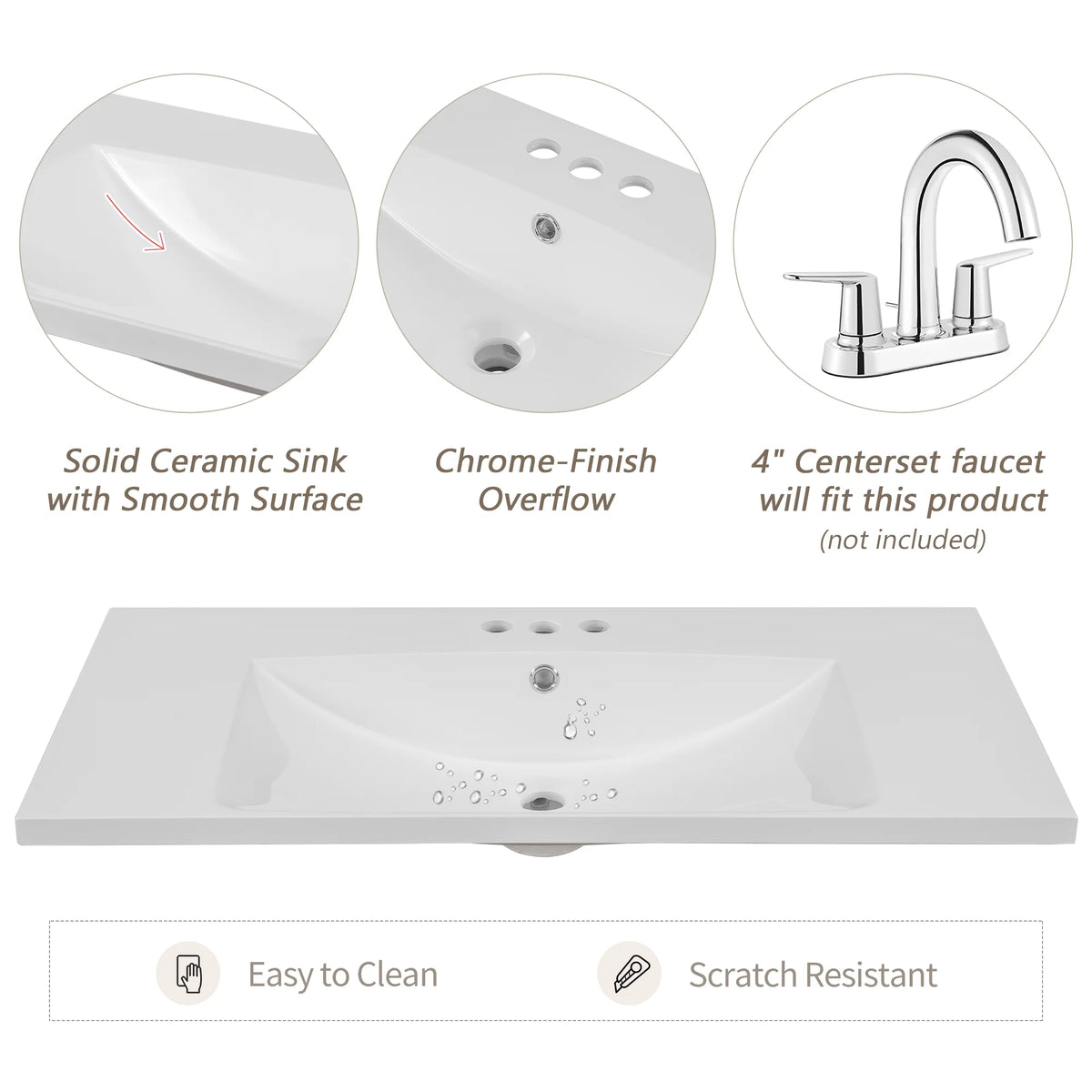 36" Grey Bathroom Vanity with Sink Combo G68731