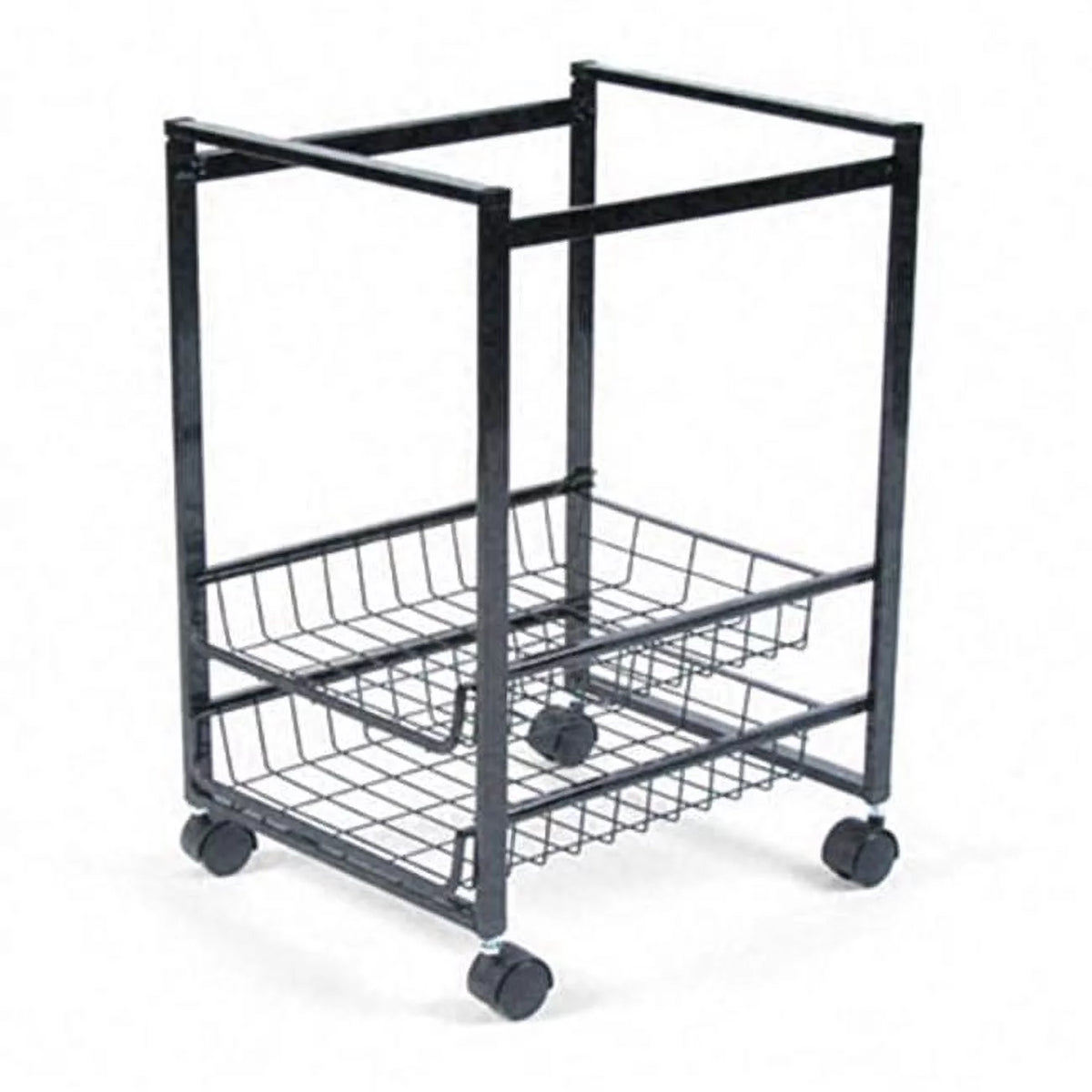 Black Mobile File Cart with Sliding Baskets P8453